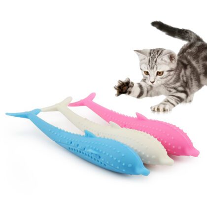 Soft Silicone Mint Fish Cat Toy