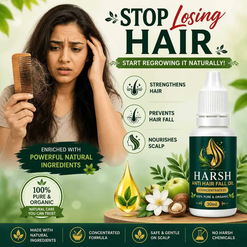 Stop Hair fall With Harsh Anti Hair fall Oil