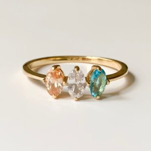 Mother Rings Tricolor Birthmark Rings Personalized Gifts for Mom