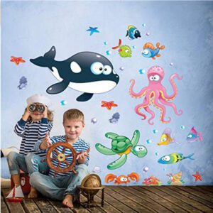 Cartoon Underwater World Fish Removable Stickers