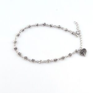 Women Silver Bead Chain Anklet