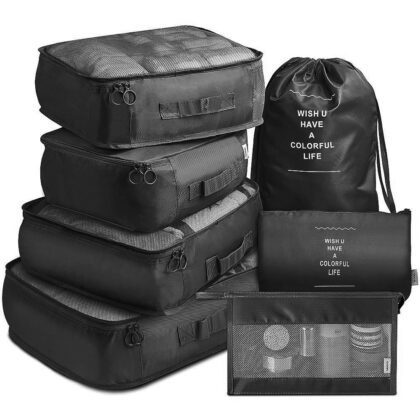 Seven-Piece Travel Luggage Storage Set C...