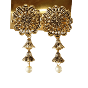 Fashion Gold Earrings with Drops for Girls Women, Artificial Fashion Dangler Earrings Jhumka